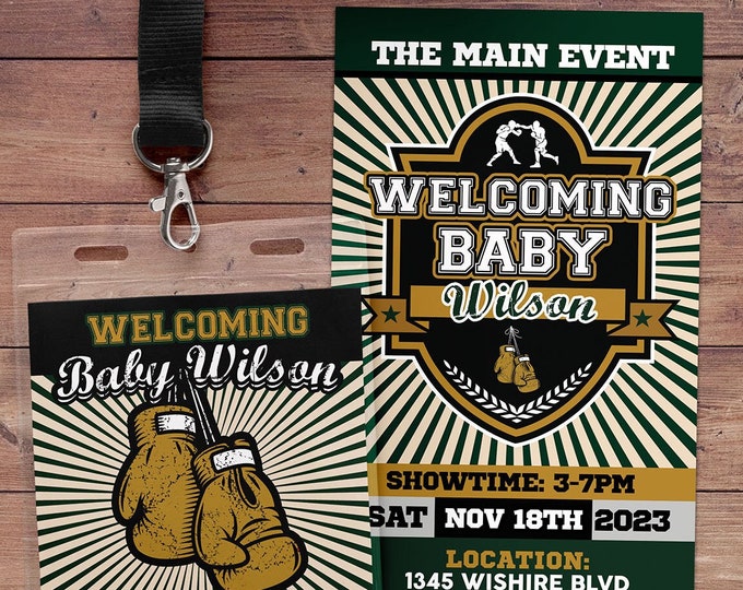 Boxing ticket invitation, Knockout invite, Boxing birthday party, Boxing, Boxing baby shower, Sports party, digital files only