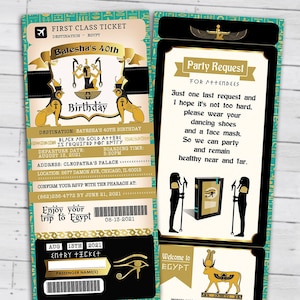 Egypt passport and ticket invitation, baby shower invitation, birthday invitation, Egypt, Egyptian, Egypt theme party, Digital files only
