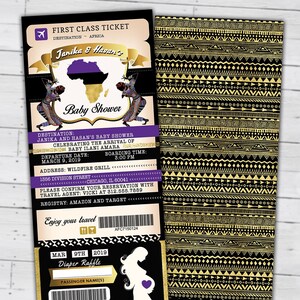 Afrikanischer Pass, Ticket-Baby-Dusche-Einladung, Geburtstagseinladung, Afrika-Pass, Afrikanischer Geburtstag, Afrikanischer Geburtstag, nur digitale Dateien