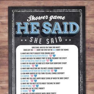 He said she said baby shower game, Baby is brewing, Coed baby shower, baby wishes card- Beer baby shower invitation- couples baby shower