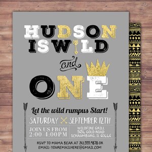 Invito di compleanno Wild one, Invito compleanno cosa selvaggia, invito, freccia, pow wow, BOHO, Tribal, primo compleanno, 1° compleanno, Oro