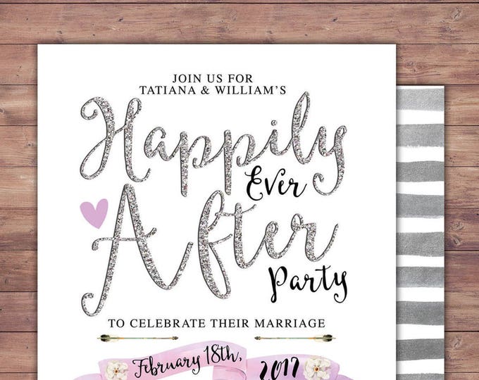 Happily ever after invitation, BOHO wedding shower Invitation, couples shower, arrows, Tribal, wedding, bridal shower invitation