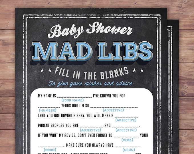 MAD LIBS baby shower game, Baby is brewing, Coed baby shower, baby wishes card- Beer baby shower,couples baby shower