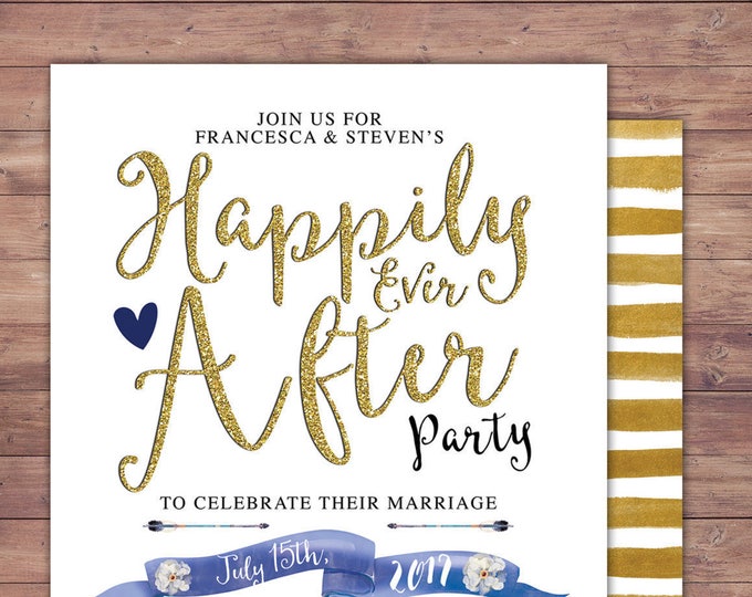 Happily ever after invitation, BOHO wedding shower Invitation, couples shower, arrows, Tribal, wedding, bridal shower invitation