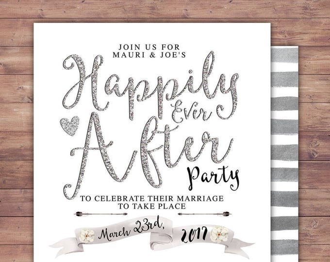 Happily ever after invitation, BOHO wedding shower Invitation, couples shower, arrows, Tribal, wedding, bridal shower invitation