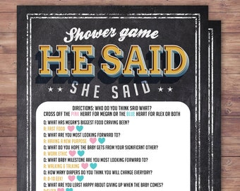 He said she said baby shower game, Baby is brewing, Coed baby shower, baby wishes card- Beer baby shower- couples baby shower