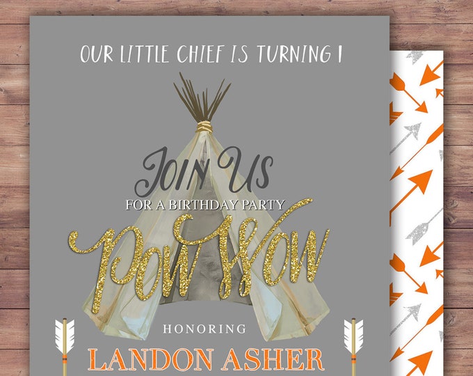 Wild one invite, Teepee Birthday Invitation, Boho invitation, Tribal, first birthday, 1st birthday, Boho birthday party, printable