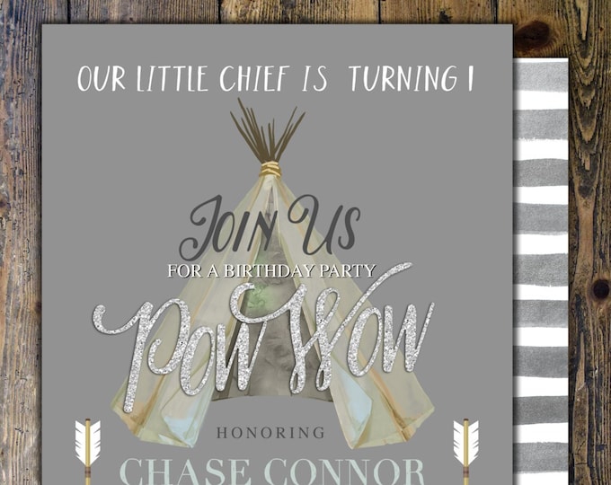 Wild one invite, Teepee Birthday Invitation, Boho invitation, Tribal, first birthday, 1st birthday, Boho birthday party, printable