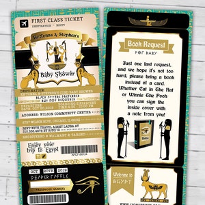 PASSPORT and TICKET, baby shower invitation- travel birthday invitation- Egypt, Egyptian, Digital files only