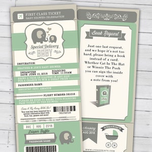 PASSPORT und TICKET Babypartyeinladung, Coed Babypartyeinladung - Reisebabypartyeinladung - Paare Babyparty, geschlechtsneutral