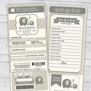 PASSPORT und TICKET Baby-Dusche-Einladung, Coed-Baby-Dusche-Einladung - kostbare Fracht-Baby-Dusche-Paare Baby-Dusche, nur digitale Dateien