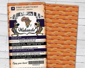 PASSPORT and TICKET Birthday invitation, Wakanda, Africa Passport, African Birthday, African Birthday, Digital files only Il_170x135
