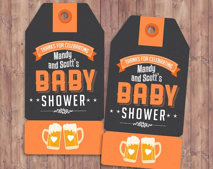 Party favor tag "Baby is Brewing" baby shower, baby shower games, baby shower sign, beer and BBQ, Tea baby shower