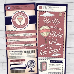 Kostbare Frachtpass und Ticket-Baby-Dusche-Einladung, Coed-Baby-Dusche-Einladung-Reise-Baby-Dusche-Einladung-nur digitale Dateien