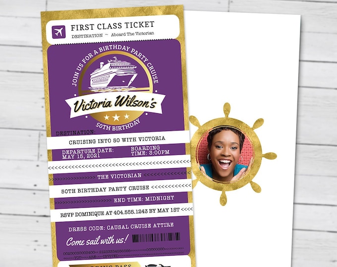 Rock the boat, Cruise dinner party, Birthday invitation , white party, passport, dinner cruise, invite, nautical, Digital files only