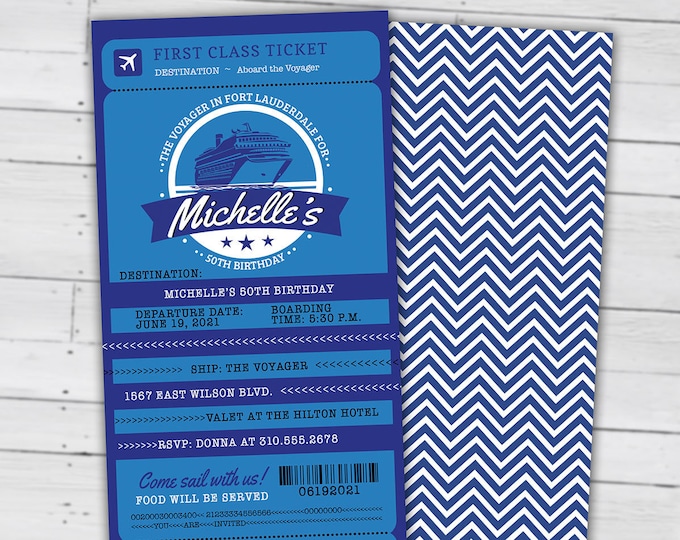 Rock the boat, Cruise dinner party, Birthday invitation , white party, passport, dinner cruise, invite, nautical, Digital files only