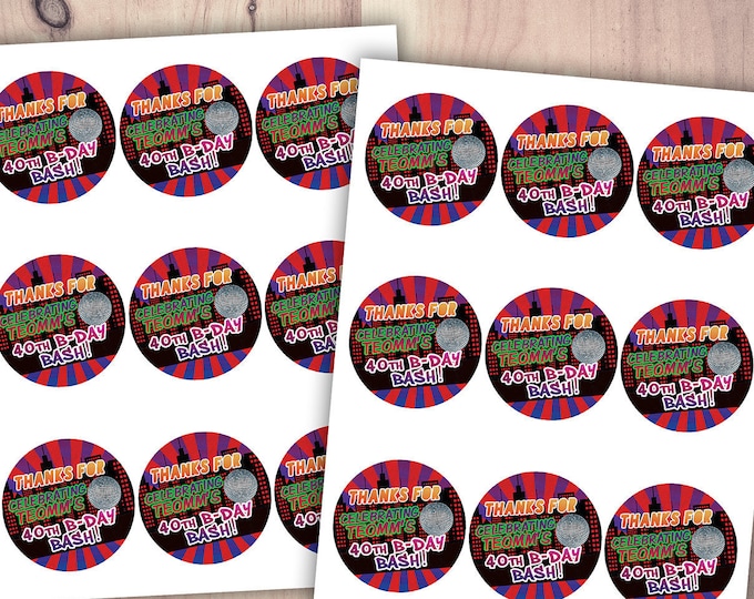 Digital file, sticker, label, Hip Hop, Fresh Prince, disco ball, birthday favor,, pop star, Graffiti, birthday, DJ, 90s party, 80s party