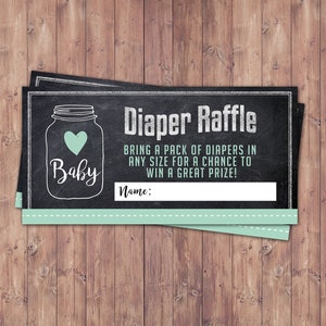 Diaper raffle, shower game, rustic, BOHO, BabyQ chalkboard couples co-ed Baby Shower BBQ  - babyq - boy girl- , baby girl shower