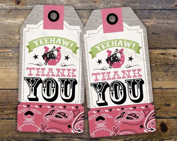 Western, cowboy, cowgirl, birthday, Western birthday, Rodeo, favor tags, party favor, thank you, horse, circus, carnival