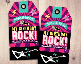 Party favor tag, Rockstar birthday, favor, boy birthday, personalized label, rockstar party, rockstar birthday, rockstar, printable