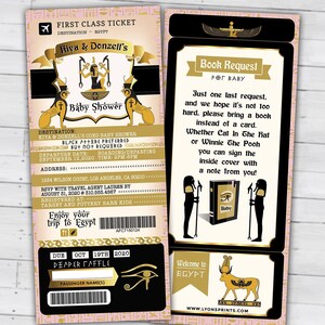 PASSPORT and TICKET, baby shower invitation- travel birthday invitation- Egypt, Egyptian, Digital files only