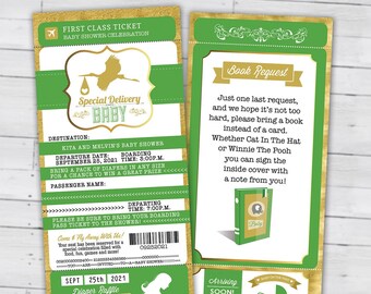 PASSPORT and TICKET baby shower invitation, Coed baby shower invitation- travel baby shower invitation, baby shower,Digital files only