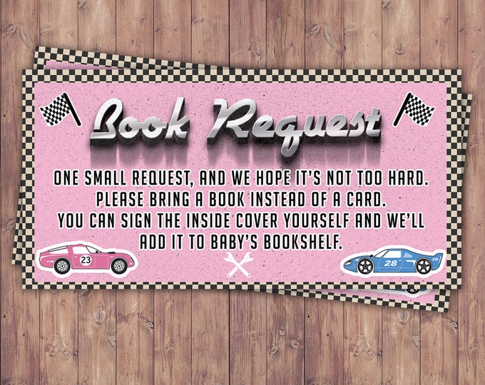 Book request,Retro Race Car Invitation | Pitt Pass, Vintage Race Car Invite | Race Car Birthday, VIP pass, Gender reveal, baby shower