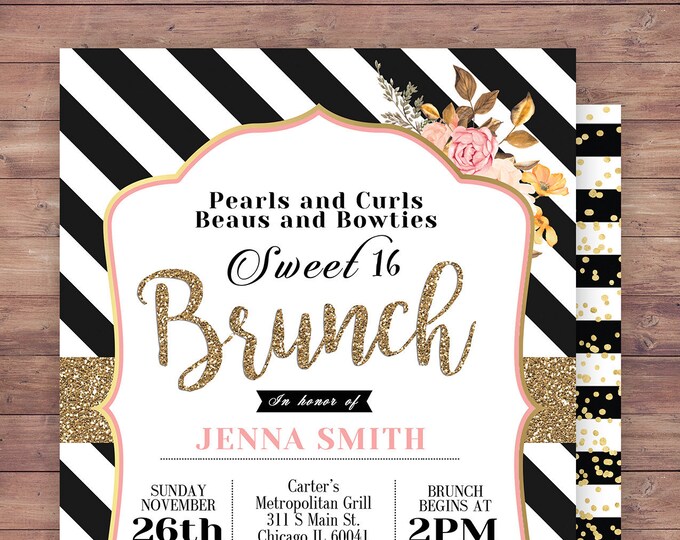Spade party, invitation,  bridal shower invitation, brunch, invite, sweet 16, birthday invitation, wedding, baby shower, couples shower