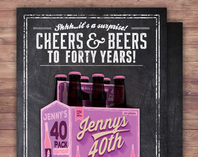 ANY AGE, Cheers and Beers invitation, beer, 21st, 30th, 40th, 50th, 60th, 70th, Surprise Birthday Party Invitation, adult birthday, cheers,