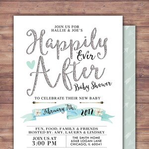 Floral, rustic, BOHO, BabyQ, couples co-ed Baby Shower BBQ invitation - babyq - boy girl,  baby girl shower, Happily Ever After