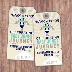 Bagagelabel, gunstlabel, verjaardag, reizen, feestgunst, reisdouche, vintage, babydouche, afdrukbaar bestand, feestgunst, reisfeest