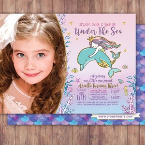 Mermaid Invitation Mermaid Birthday Invitation Under The Sea Birthday Invitation Under The Sea Party Whimsical Mermaid Under The Sea Party