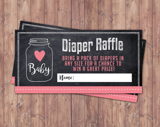 Diaper raffle, shower game, rustic, BOHO, BabyQ chalkboard couples co-ed Baby Shower BBQ  - babyq - boy girl- , baby girl shower