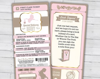 Passport and ticket baby shower invitation, Coed baby shower invitation, travel baby shower invitation,  Digital files Only