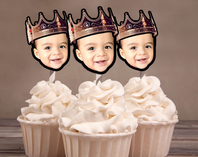 Photo Cupcake Toppers Digital File - Hip hop  birthday, Crown topper, boy birthday, Fresh Prince, Hip hop party, 2legit, 90s party, King