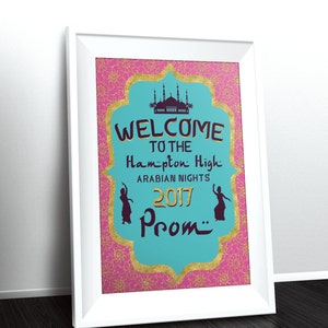 Welcome sign, Arabia, Morocco, Prom, Birthday, Poster, Sign, Bollywood- travel birthday, Moroccan birthday-ethnic, PROM