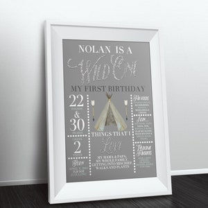 Wild one, photo prop, sign, TEEPEE Birthday, Aztec, arrow, pow wow, BOHO, Tribal, first birthday, Digital file only