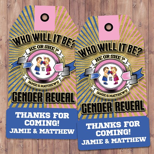 Baby Boxing Gender Reveal Invitation Etsy