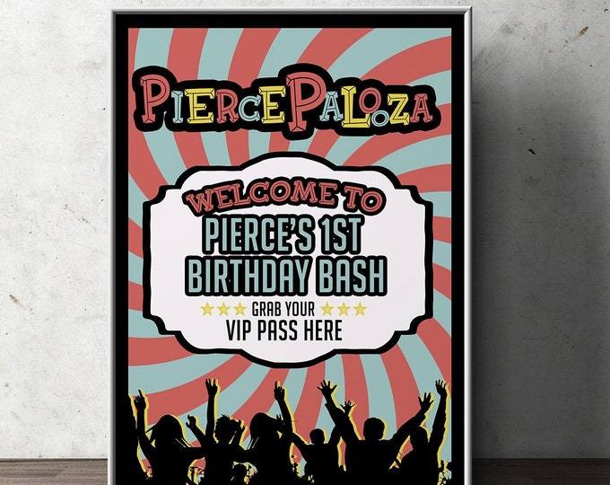 Birthday Party sign, table signs, Rockstar party decor, baby shower, party decorations, party supplies, rockstar party, rockstar sign,