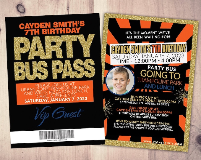 VIP PASS, Limo pass, Birthday party, 21st birthday, backstage pass, birthday invitation, wedding, bachelor, party bus, Digital files