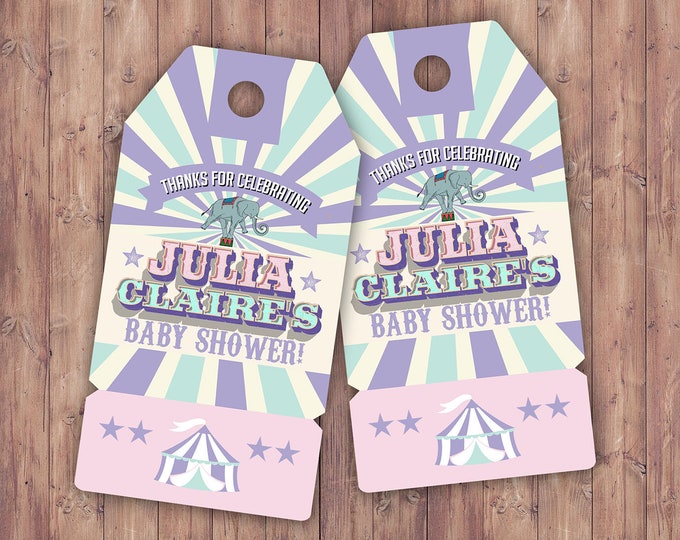 Carnival Thank You Tags for Carnival Birthday or shower. DIY Circus Party Printables! Personalized Circus Favor Tags for Circus baby shower