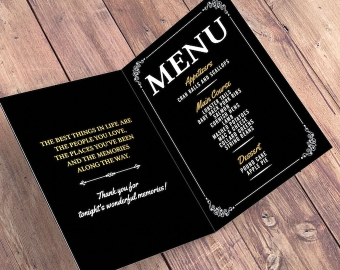 Any Age Birthday digital menu, Milestone Birthday Party Decor, Party Table Decor, Aged to perfection, Cheers and beers