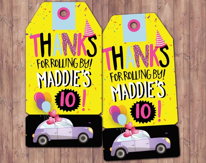 Drive By Birthday Party Favor Gift Tag Quarantine Birthday Party Favor Tag Quarantine Social Distancing Party, favor tags, printable file