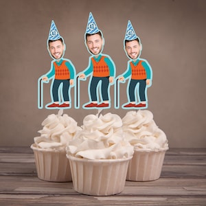 Digital Foto Cupcake Toppers, perfekt gealtert, runder Geburtstag, lustige Geburtstagsdekoration, Geburtstagsdeko, 30er, 40er, 50er, 60er