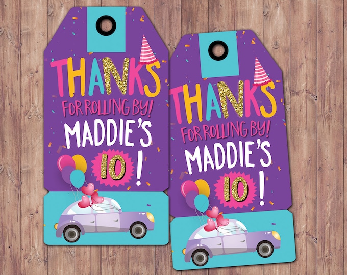Drive By Birthday Party Favor Gift Tag Quarantine Birthday Party Favor Tag Quarantine Social Distancing Party, favor tags, printable file