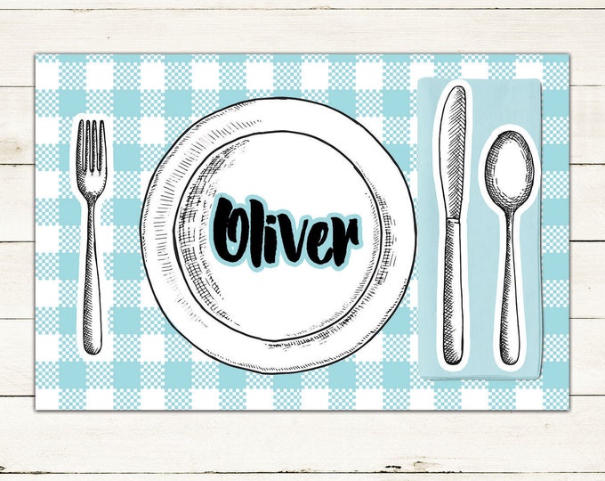 Personalized digital Placemats, Digital file only, Kids Placemats, children's gifts, Placemats for kids, Girls placemat, Boys placemat, gift