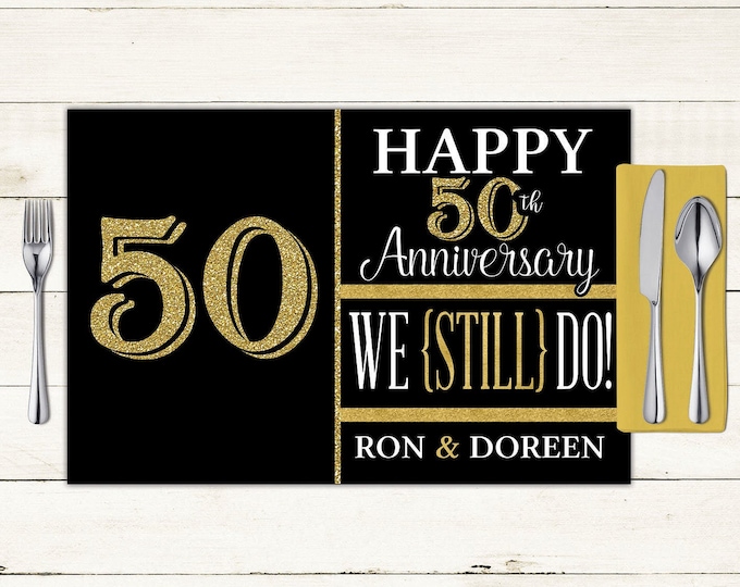 Anniversary digital Placemat design, Party Decor, Party Table Decor, 50th Anniversary Gift, anniversary party, Digital Files only