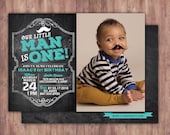 Mustache Invitation - Little Man Birthday Invitation - First Birthday Invitation - Mustache Printable - Bowtie Invitation - Boy Birthday, Il_170x135
