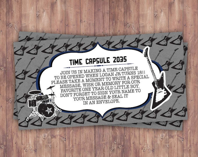 Rock Star party, Time Capsule, Music theme, party game, rock theme, rock star baby shower, rock star birthday