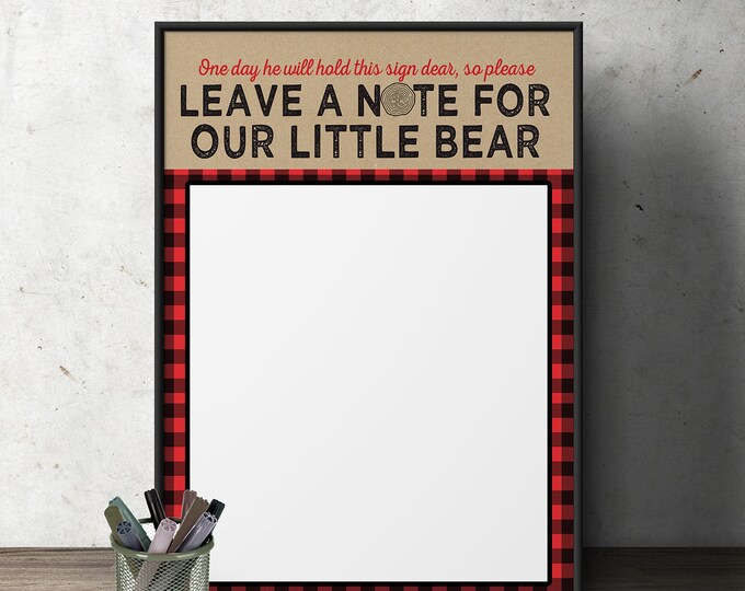Lumberjack Baby Shower sign //  Buffalo Plaid Woodland Baby Shower // Lumberjack sign // Rustic Gender Neutral //  Bear // birthday sign